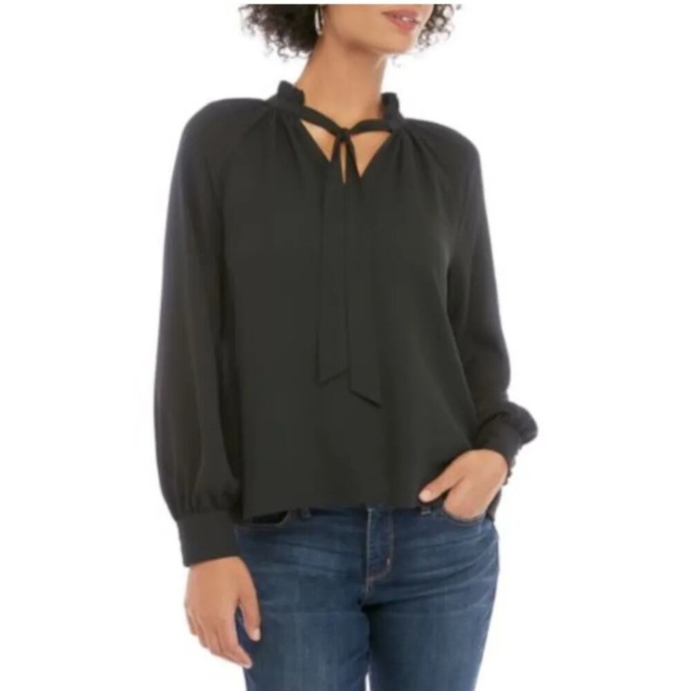 The Limited Ruffle‎ Tie Neck Long Sleeve Blouse size Small